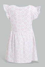 Load image into Gallery viewer, Redtag-White-Printed-/-Solid-Fuchsia-2Pc-Pack-Knit-Dress-Dresses-Infant-Girls-3 to 24 Months
