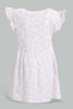 Redtag-White-Printed-/-Solid-Fuchsia-2Pc-Pack-Knit-Dress-Dresses-Infant-Girls-3 to 24 Months