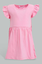 Load image into Gallery viewer, Redtag-White-Printed-/-Solid-Fuchsia-2Pc-Pack-Knit-Dress-Dresses-Infant-Girls-3 to 24 Months

