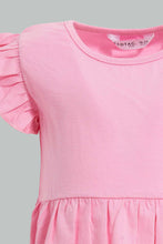 Load image into Gallery viewer, Redtag-White-Printed-/-Solid-Fuchsia-2Pc-Pack-Knit-Dress-Dresses-Infant-Girls-3 to 24 Months
