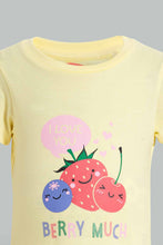 Load image into Gallery viewer, Redtag-Yellow-And-Pink-Berry-Much-Pyjama-Set-Pyjama-Sets-Infant-Girls-3 to 24 Months
