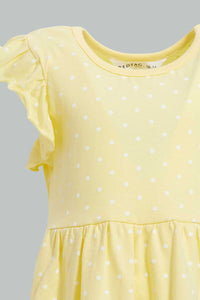 Redtag-Baby-Pink-Printed-/-Solid-Mint-2Pc-Pack-Knit-Dress-Dresses-Infant-Girls-3 to 24 Months