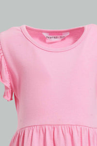 Redtag-Baby-Pink-Printed-/-Solid-Mint-2Pc-Pack-Knit-Dress-Dresses-Infant-Girls-3 to 24 Months