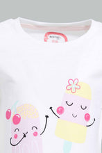Load image into Gallery viewer, Redtag-White-Cute-Friends-Printed-T-Shirt-Category:T-Shirts,-CHR,-Colour:White,-Filter:Infant-Girls-(3-to-24-Mths),-ING-T-Shirts,-New-In,-New-In-ING-APL,-Non-Sale,-S22B,-Section:Kidswear,-TBL-Infant-Girls-
