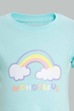 Load image into Gallery viewer, Redtag-Mint-And-Yellow-Wonderfull-Pyjama-Set-Pyjama-Sets-Infant-Girls-3 to 24 Months
