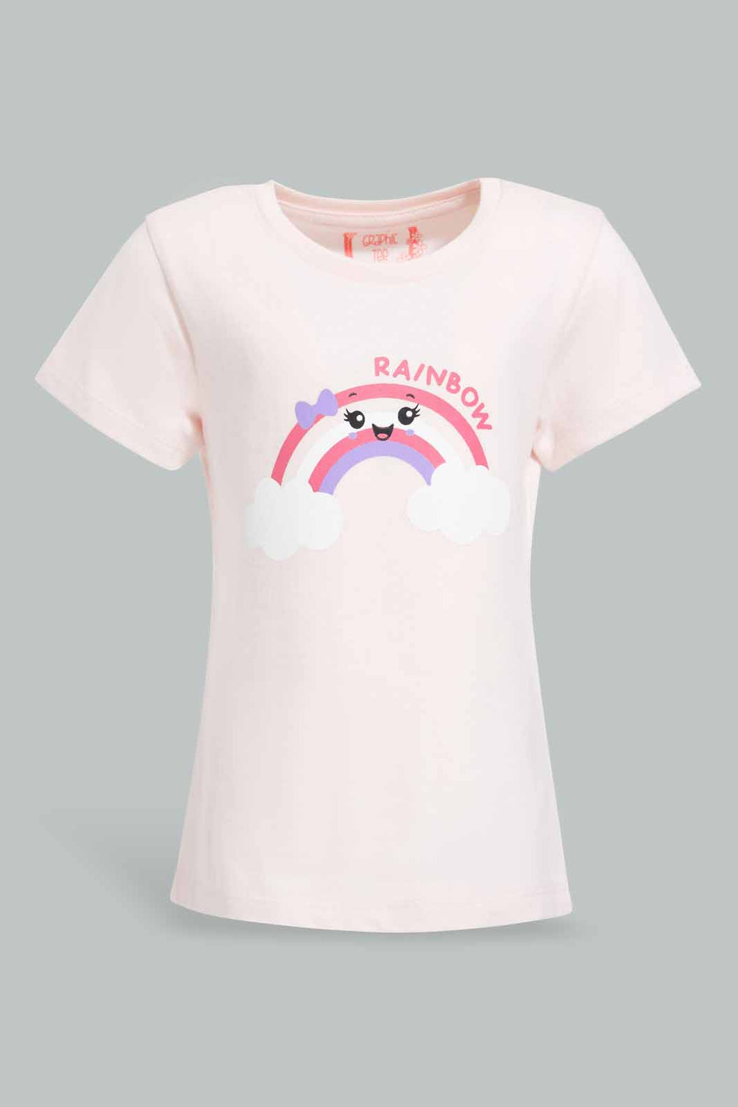 Redtag-Pink-Rainbow-Printed-T-Shirt-Category:T-Shirts,-Colour:Pink,-Filter:Infant-Girls-(3-to-24-Mths),-ING-T-Shirts,-New-In,-New-In-ING-APL,-Non-Sale,-S22B,-Section:Kidswear,-TBL-Infant-Girls-