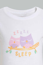 تنزيل الصورة على معرض الصور، Redtag-White-Sleep-Pyjama-Set-Pyjama-Sets-Infant-Girls-3 to 24 Months
