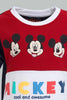 Redtag-Red-And-Navy-Color-Block-Mickey-Mouse-Graphic-T-Shirts-Infant-Boys-3 to 24 Months
