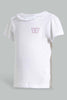 Redtag-White-S/Sleeve-T-Shirt-With-Ruffles-At-Neck-Graphic-T-Shirts-Girls-2 to 8 Years