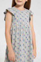 تنزيل الصورة على معرض الصور، Redtag-Grey-Melange-Aop-Dress-Dresses-Girls-2 to 8 Years
