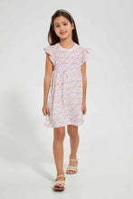 Load image into Gallery viewer, Redtag-White-Aop-Dress-Dresses-Girls-2 to 8 Years
