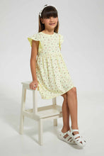 Load image into Gallery viewer, Redtag-Yellow-Aop-Dress-Dresses-Girls-2 to 8 Years
