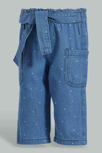 Load image into Gallery viewer, Redtag-Blue-Side-Pockets-Jogger-Jeans-Jogger-Fit-Infant-Girls-3 to 24 Months
