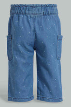 Load image into Gallery viewer, Redtag-Blue-Side-Pockets-Jogger-Jeans-Jogger-Fit-Infant-Girls-3 to 24 Months
