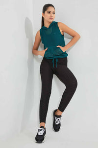 Redtag-Green-Hoodie-Sleeveless-Mesh-Sweatshirt-Active-Sweatshirts-Women's-