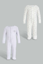 Load image into Gallery viewer, Redtag-Grey-Elephant-2-Piece-Pack-Sleep-Suit-Sleepsuits-Baby-0 to 12 Months
