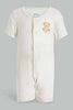 Redtag-Beige-Teddy-Bear-2-Piece-Pack-Sleep-Suit-Sleepsuits-Baby-0 to 12 Months