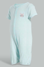 Load image into Gallery viewer, Redtag-Mint-And-Peach-Cat-2-Piece-Pack-Sleep-Suit-Sleepsuits-Baby-0 to 12 Months
