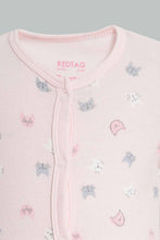 Load image into Gallery viewer, Redtag-Mint-And-Peach-Cat-2-Piece-Pack-Sleep-Suit-Sleepsuits-Baby-0 to 12 Months
