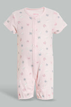 Load image into Gallery viewer, Redtag-Mint-And-Peach-Cat-2-Piece-Pack-Sleep-Suit-Sleepsuits-Baby-0 to 12 Months
