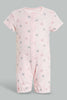 Redtag-Mint-And-Peach-Cat-2-Piece-Pack-Sleep-Suit-Sleepsuits-Baby-0 to 12 Months