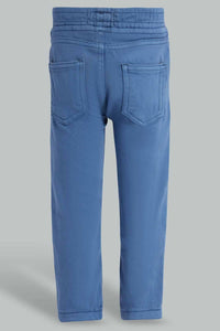 Redtag-Royal-Color-Knit-Denim-Pant-Knit-Denim-Infant-Boys-3 to 24 Months