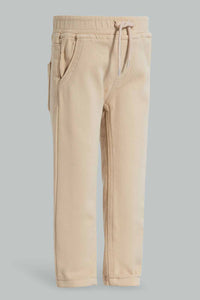 Redtag-Beige-Color-Knit-Denim-Pant-Knit-Denim-Infant-Boys-3 to 24 Months