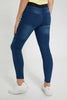 Redtag-Dark-Wash-Jegging-With-Glittered-Waistband-Jeggings-Senior-Girls-9 to 14 Years