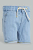 Redtag-Sky-Blue-Striped-Denim-Short-Denim-Shorts-Infant-Boys-3 to 24 Months