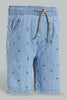 Redtag-Lgith-Wash--Allover-Printed-Pull-On-Denim-Short:Light-Wash:3-6-Months-Denim-Shorts-Infant-Boys-3 to 24 Months