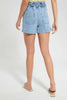 Redtag-Denim-Paper-Bag-Waist-Short-Category:Shorts,-Colour:Denim,-Filter:Women's-Clothing,-New-In,-New-In-Women-APL,-Non-Sale,-S22C,-Section:Women,-TBL,-Women-Shorts--