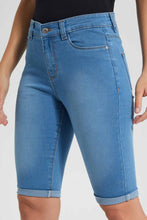 Load image into Gallery viewer, Redtag-Blue-Denim-Short-Category:Shorts,-Colour:Blue,-Filter:Women&#39;s-Clothing,-New-In,-New-In-Women-APL,-Non-Sale,-S22C,-Section:Women,-TBL,-Women-Shorts--
