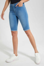 Load image into Gallery viewer, Redtag-Blue-Denim-Short-Category:Shorts,-Colour:Blue,-Filter:Women&#39;s-Clothing,-New-In,-New-In-Women-APL,-Non-Sale,-S22C,-Section:Women,-TBL,-Women-Shorts--
