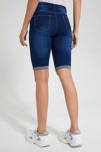 Redtag-Navy-Denim-Short-Category:Shorts,-Filter:Women's-Clothing,-New-In,-New-In-Women-APL,-Non-Sale,-S22C,-Section:Women,-TBL,-Women-Shorts--