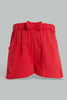 Redtag-Coral-Solid-Wrinkled-Short-Casual-Shorts-Infant-Girls-3 to 24 Months