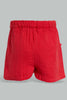 Redtag-Coral-Solid-Wrinkled-Short-Casual-Shorts-Infant-Girls-3 to 24 Months