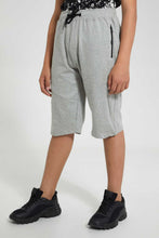 تنزيل الصورة على معرض الصور، Redtag-Grey-Mel-Front-Zipper-Active-Short-Active-Shorts-Senior-Boys-9 to 14 Years
