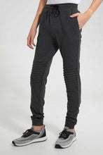 Load image into Gallery viewer, Redtag-Charcoal-Biker-Knee-Active-Pant-Joggers-Senior-Boys-9 to 14 Years
