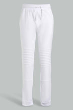 Load image into Gallery viewer, Redtag-White-Biker-Knee-Active-Pant-Joggers-Senior-Boys-9 to 14 Years
