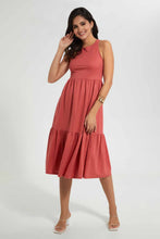 تنزيل الصورة على معرض الصور، Redtag-Orange-Sleeveless-Tiered-Dress-Dresses-Women&#39;s-
