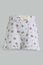 Load image into Gallery viewer, Redtag-Grey-Printed-/-Yellow-Solid-2Pk-Short-Casual-Shorts-Infant-Girls-3 to 24 Months
