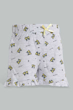 Load image into Gallery viewer, Redtag-Grey-Printed-/-Yellow-Solid-2Pk-Short-Casual-Shorts-Infant-Girls-3 to 24 Months
