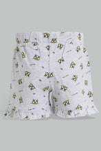 Load image into Gallery viewer, Redtag-Grey-Printed-/-Yellow-Solid-2Pk-Short-Casual-Shorts-Infant-Girls-3 to 24 Months
