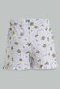 Redtag-Grey-Printed-/-Yellow-Solid-2Pk-Short-Casual-Shorts-Infant-Girls-3 to 24 Months