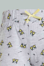 Load image into Gallery viewer, Redtag-Grey-Printed-/-Yellow-Solid-2Pk-Short-Casual-Shorts-Infant-Girls-3 to 24 Months
