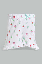 تنزيل الصورة على معرض الصور، Redtag-White-Printed-/-Mint-Solid-2Pk-Short-Casual-Shorts-Infant-Girls-3 to 24 Months
