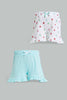 Redtag-White-Printed-/-Mint-Solid-2Pk-Short-Casual-Shorts-Infant-Girls-3 to 24 Months