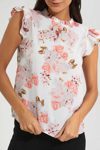 Redtag-Assorted-Printed-Ruffle-Sleeves-Blouse-Blouses-Women's-