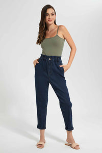 Redtag-Darkwash-Baggy-Fit-Jean-Category:Jeans,-Colour:Darkwash,-Filter:Women's-Clothing,-New-In,-New-In-Women-APL,-Non-Sale,-S22C,-Section:Women,-TBL,-Women-Jeans-Women's-