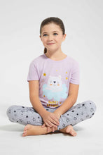 تنزيل الصورة على معرض الصور، Redtag-Lilac-Printed-S/Sleeve-Pyjama-Sets-Pyjama-Sets-Girls-2 to 8 Years
